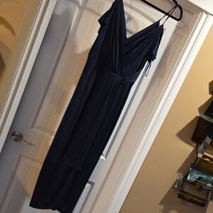 Navy Blue Women's Wrap Maxi Dress